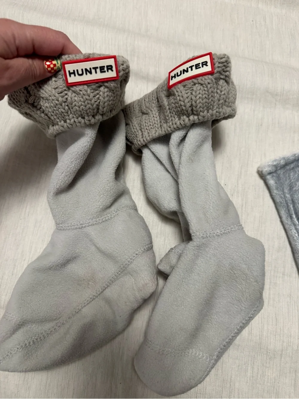 Hunter Grey Knit Cuff Boot Socks